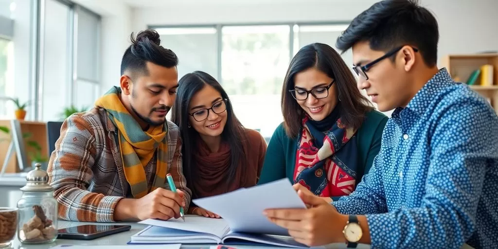 Collaborative document translation in a diverse office environment.