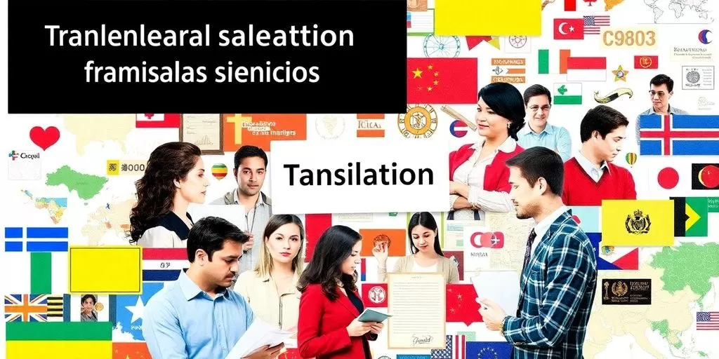Diverse translators collaborating over multilingual documents.