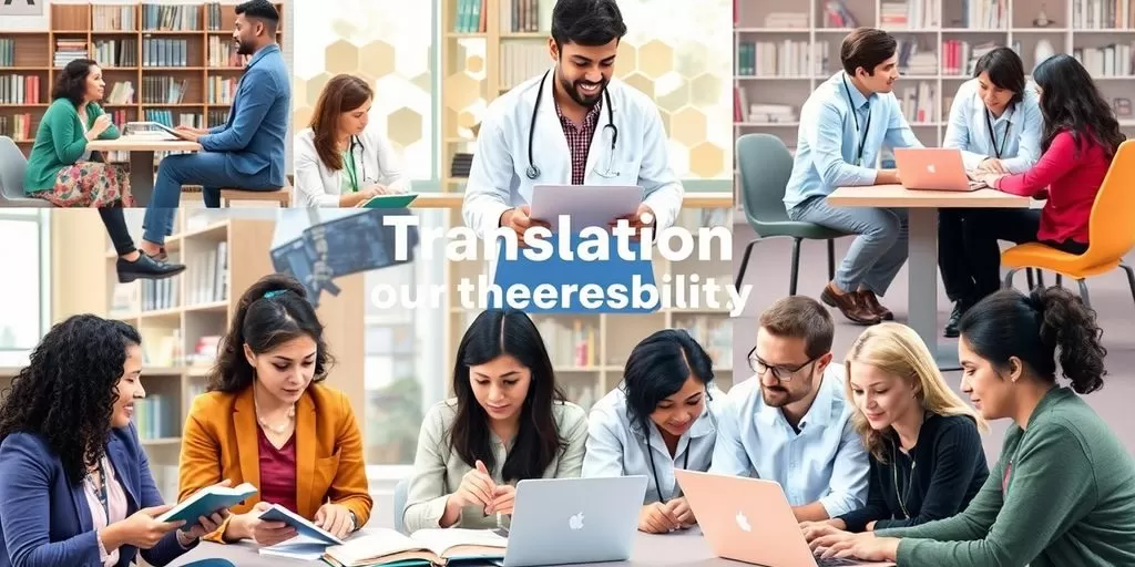 Researchers collaborating in an academic setting with laptops.
